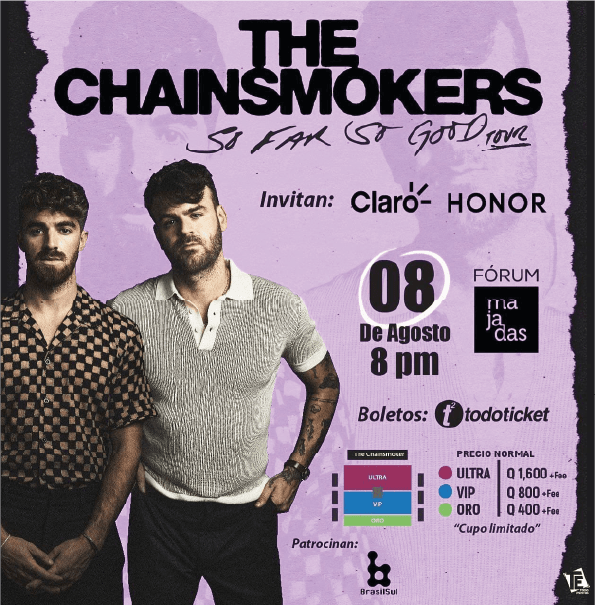 concierto the chainsmokers guatemala