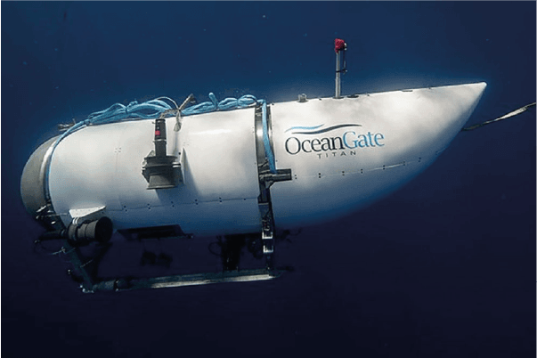 Titán, el submarino que se extravió en el fondo del océano.