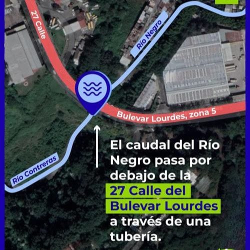 Carriles cerrados y desvios en puente Cuatro Caminos Ciudad de Guatemala septiembre 2023