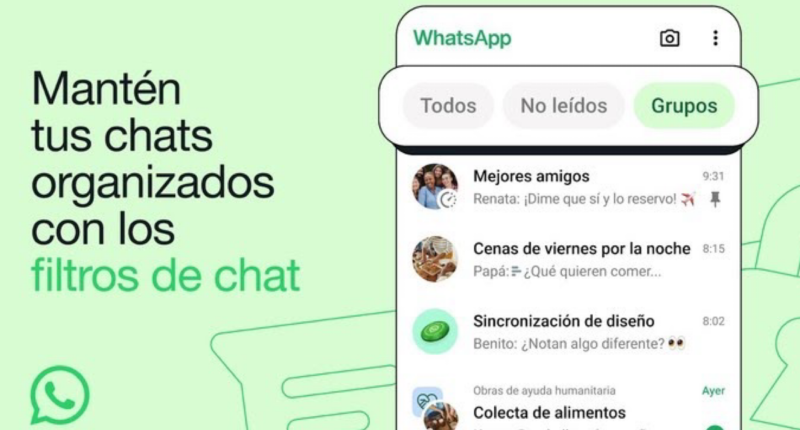 whatsapp filtros chats