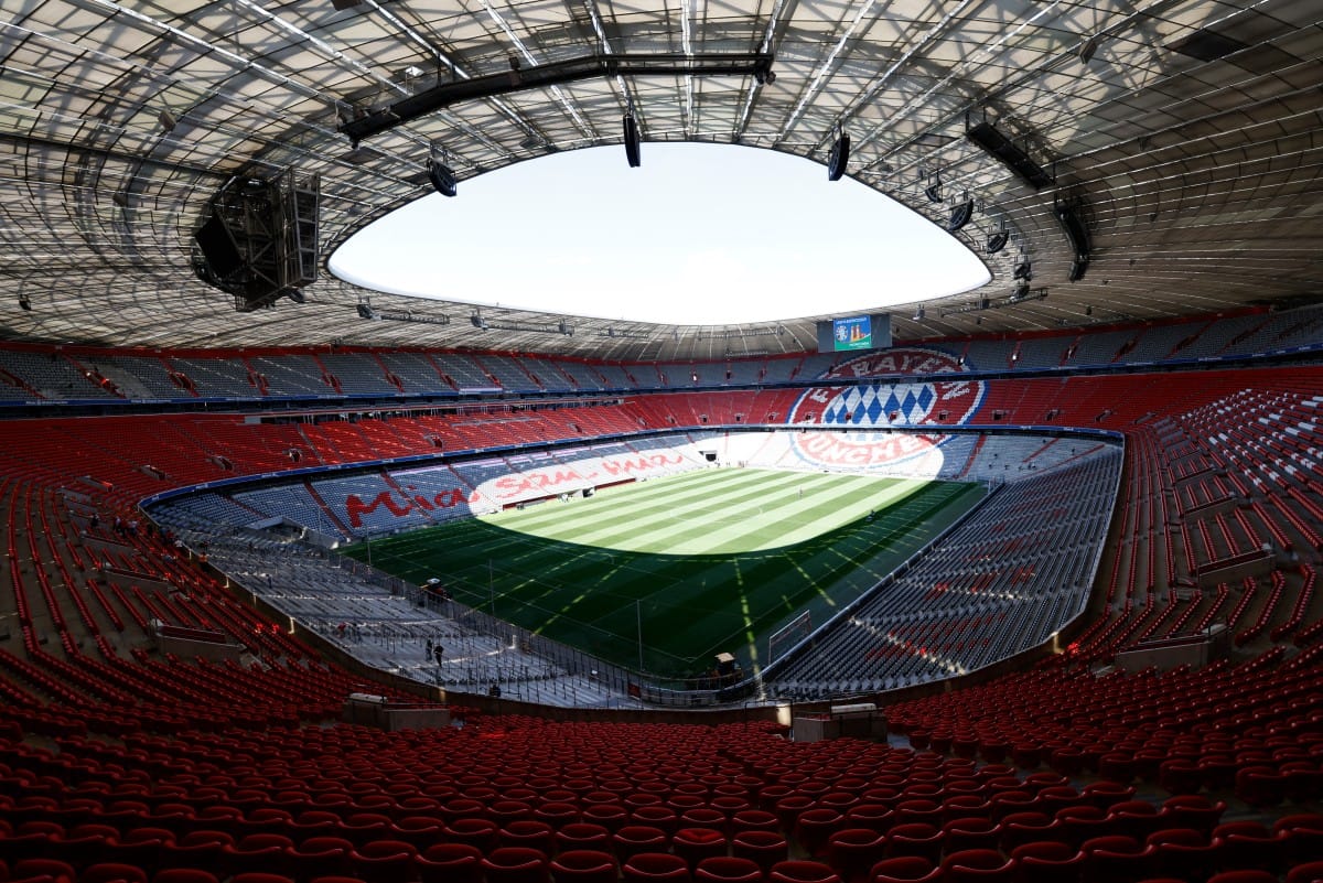Eurocopa Foto tomada el 13 de mayo de 2024 muestra el estadio Allianz Arena, uno de los estadios anfitriones que se llamará Munich Football Arena durante el Campeonato Europeo de Fútbol de la UEFA Euro 2024, en Múnich, en el sur de Alemania. El Campeonato Europeo de Fútbol de la UEFA Euro 2024 se llevará a cabo del 14 de junio al 14 de julio en diez estadios alrededor de Alemania. (Foto de ALEXANDRA BEIER / AFP)