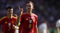Fabian Ruiz, centrocampista de España y Paris Saint-Germain, celebra después de marcar el primer gol de su equipo durante el partido de la fase de grupos de la UEFA EURO 2024 entre España y Croacia en el Olympiastadion el 15 de junio de 2024 en Berlín, Alemania. (Foto de Jose Breton/Pics Action/NurPhoto) (Foto de Jose Breton / NurPhoto vía AFP)