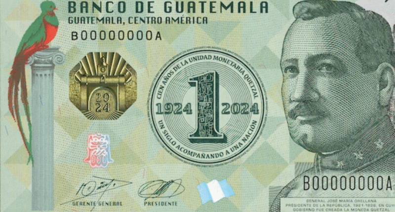 premio billete conmemorativo 1 quetzal 2025